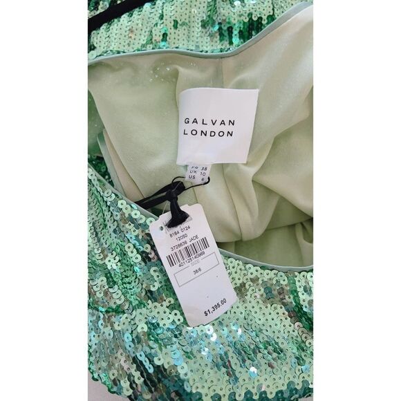 GALVAN LONDON VALLETTA SATIN-TRIMMED SEQUINED MESH MIDI DRESS - Picture 6 of 8